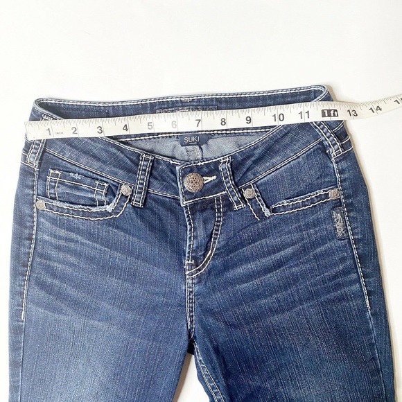Silver Suki Jeans Sz 25 X 33 Straight Jeans Blend Western Equestrian Cowgirl - Picture 7 of 10